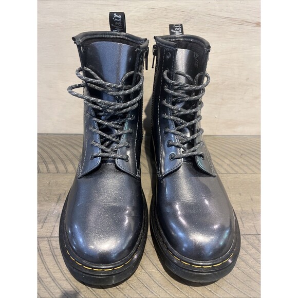 Dr Doc MARTENS Womens size 6 Shoes Boots 1460 Gray Pewter Lace Up Zipper NEW - Picture 2 of 9